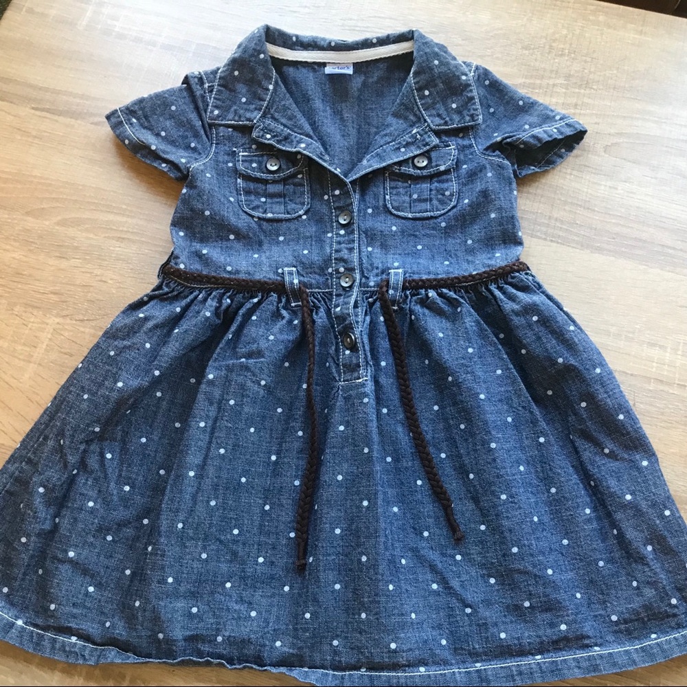 Carters jean polka dot dress!